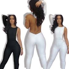 Novelty Black White Jumpsuit Women Sexy One Shoulder