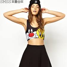 Cartoon Animal Print Short Design Crop Top