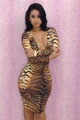 Tiger Print Design Deep V