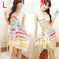 rainbow chiffon coverup