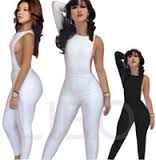 Novelty Black White Jumpsuit Women Sexy One Shoulder