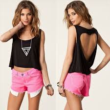 Heart Cutout back short crop top