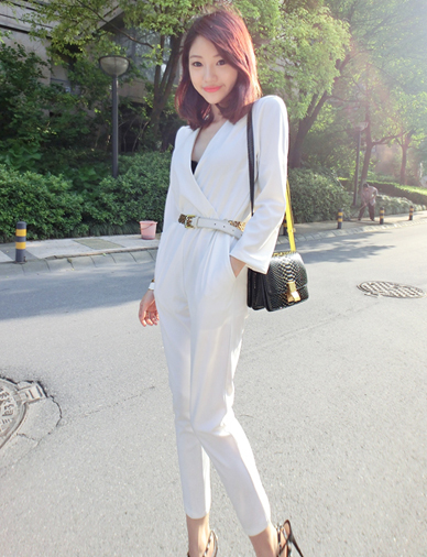 Graceful V-Neck Long Sleeve Jumpsuit