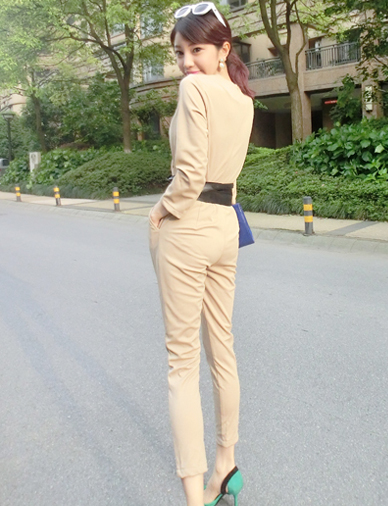 Graceful V-Neck Long Sleeve Jumpsuit