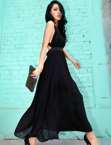 Flared Tank Dress with Crossed Back