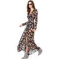 floor length sheer print dress