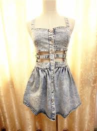 Cut out denim dress