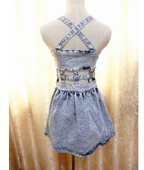 Cut out denim dress