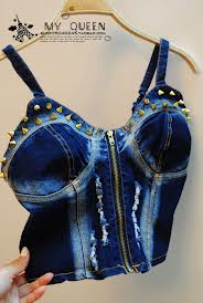 Denim spaghetti strap vest