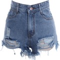street vintage grunge hole water wash retro high waist
